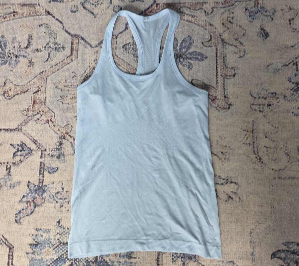 Light Blue Lululemon Women's Racerback Tank Top, Size 8